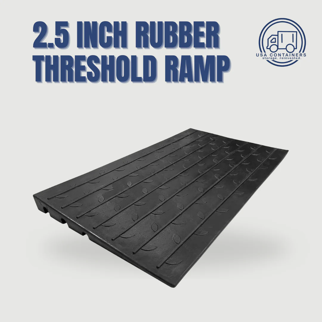 2.5" Rubber Threshold Ramp with 3 Channels Cord Cover