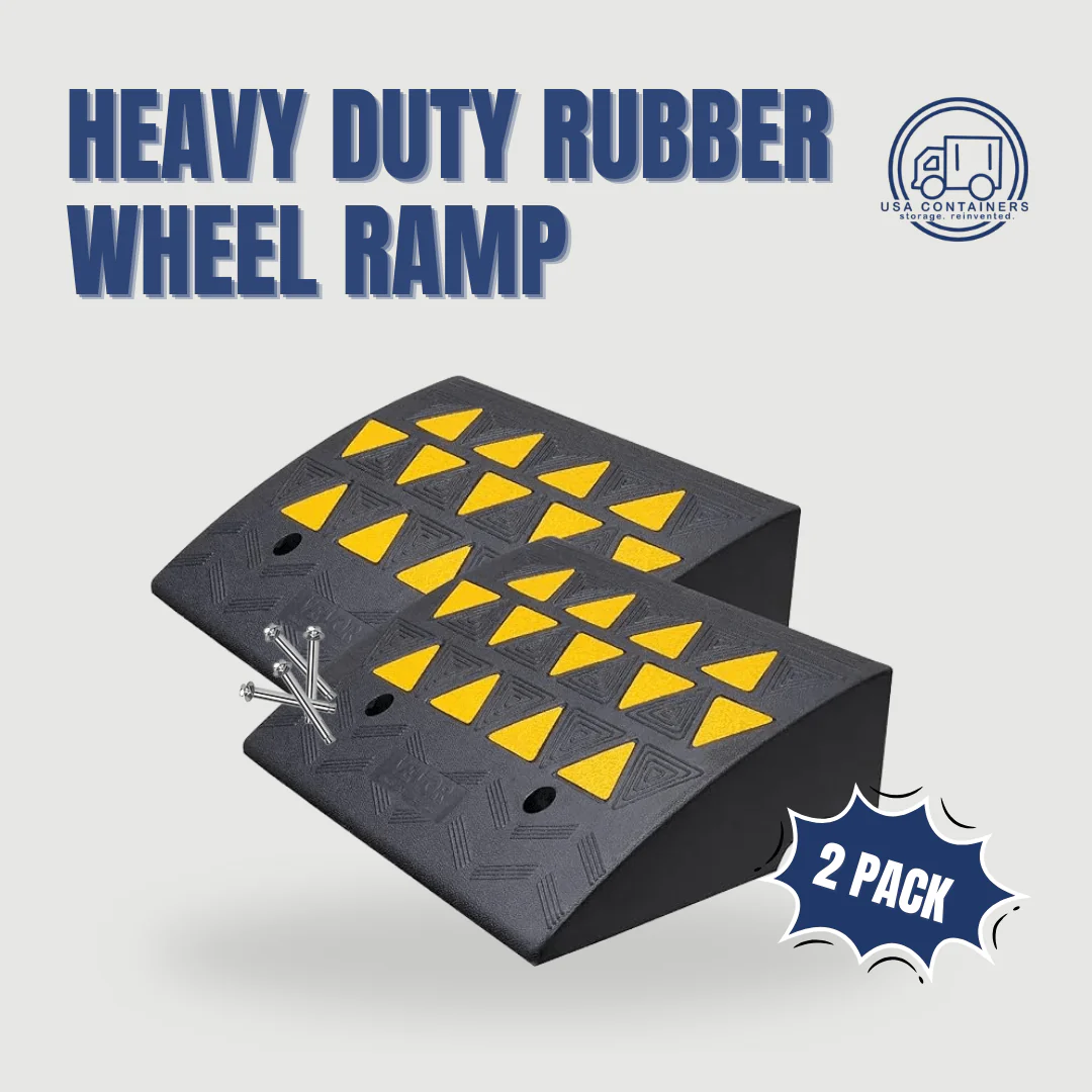 Shipping Container - Rubber Wheel Ramps 6"H