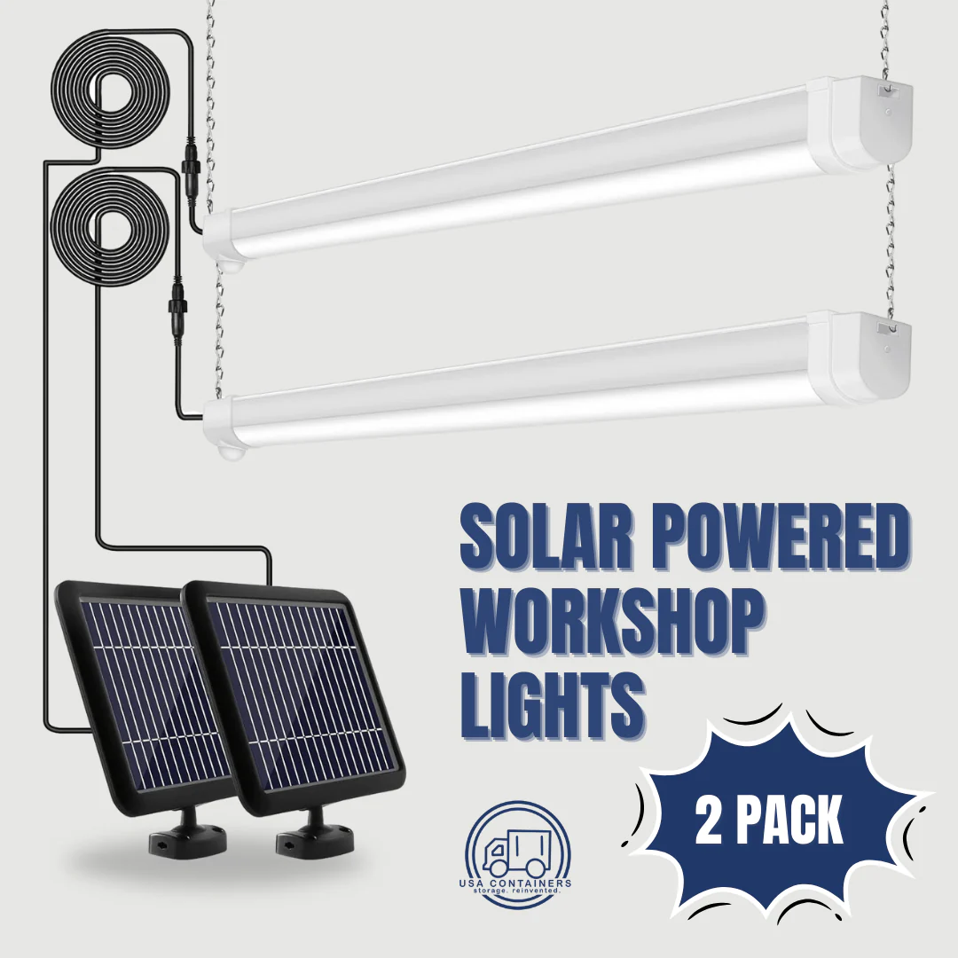 Solar Powered Interior Workshop Lights (2 pack)